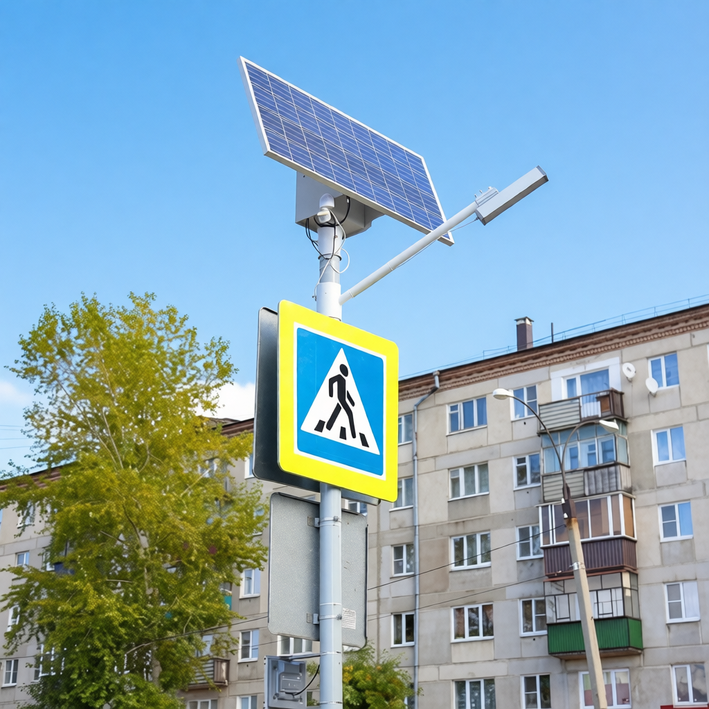 Светофоры и светильники на солнечных батареях