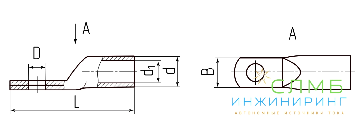 ТМЛ-У - Наконечники медные с узкой лопаткой
