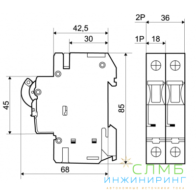 ВА25-29 DC 2п 20А тип В