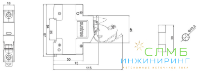 Держатель предохранителя DC SRD-30