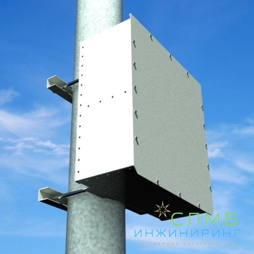 Bayliss® АКБ-Пост-2*200(600) (SideBOX-2×200 (600)) Уличный аккумуляторный шкаф навесной для АКБ 2×200Ач 300×600×600mm с зубчатым креплением до d260 материал- оцинкованная листовая сталь