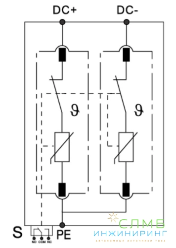 SPD DC 600V 2P Type1+2