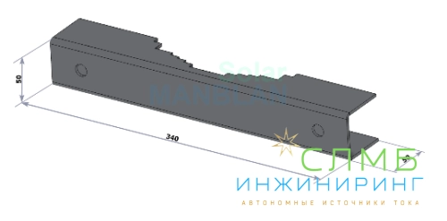 Зубчатое крепление  для крепления к опоре d100-260мм 2шт со шпильками 300мм Bayliss™