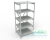Стеллаж металлический труба. Сборный каркас. Рейки разборные. Пять полок 600*600 мм (Два ряда АКБ на полку)